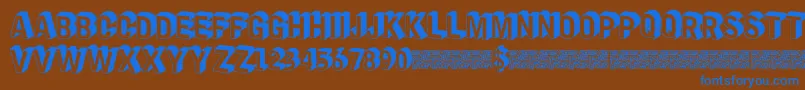 Ponymaker Font – Blue Fonts on Brown Background