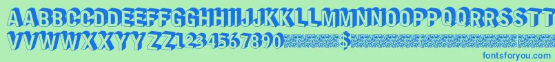 Czcionka Ponymaker – niebieskie czcionki na zielonym tle