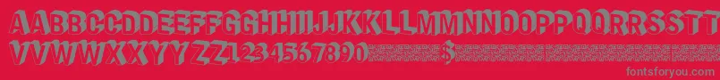 Ponymaker Font – Gray Fonts on Red Background