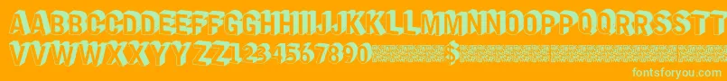 Ponymaker Font – Green Fonts on Orange Background