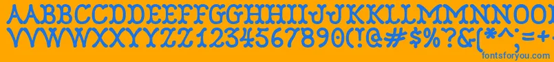 Robinne Font – Blue Fonts on Orange Background