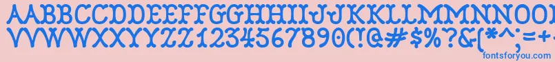 Robinne Font – Blue Fonts on Pink Background