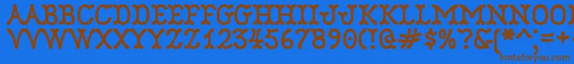 Robinne Font – Brown Fonts on Blue Background