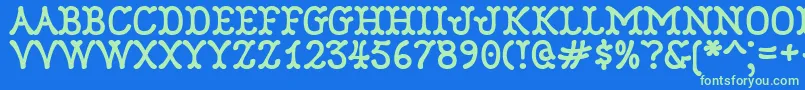 Robinne Font – Green Fonts on Blue Background