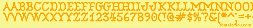 Robinne Font – Orange Fonts on Yellow Background