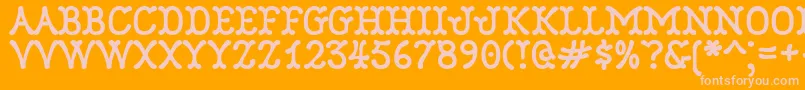 Robinne Font – Pink Fonts on Orange Background