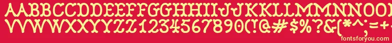 Robinne Font – Yellow Fonts on Red Background