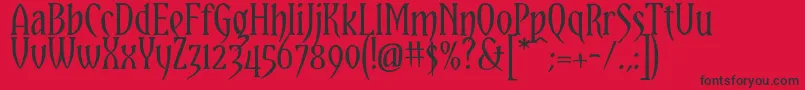YataghanRegular Font – Black Fonts on Red Background