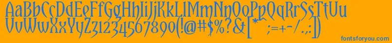 YataghanRegular Font – Blue Fonts on Orange Background