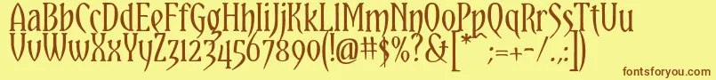 YataghanRegular Font – Brown Fonts on Yellow Background