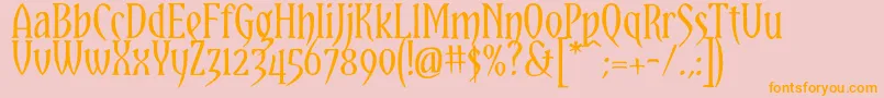 YataghanRegular Font – Orange Fonts on Pink Background
