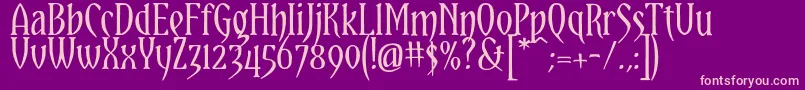 YataghanRegular Font – Pink Fonts on Purple Background