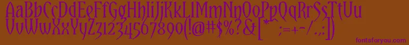 YataghanRegular Font – Purple Fonts on Brown Background
