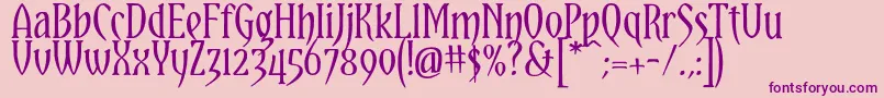 YataghanRegular Font – Purple Fonts on Pink Background