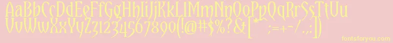 YataghanRegular Font – Yellow Fonts on Pink Background
