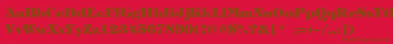 TiffanyHeavyBold-Schriftart – Braune Schriften auf rotem Hintergrund
