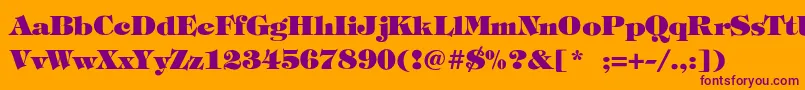 TiffanyHeavyBold Font – Purple Fonts on Orange Background