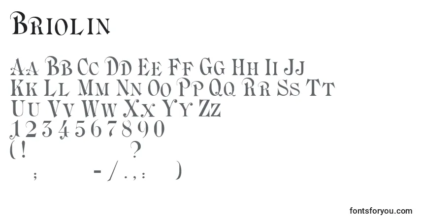 Fuente Briolin - alfabeto, números, caracteres especiales