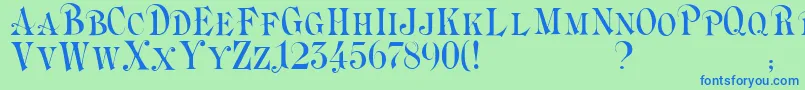 Briolin Font – Blue Fonts on Green Background