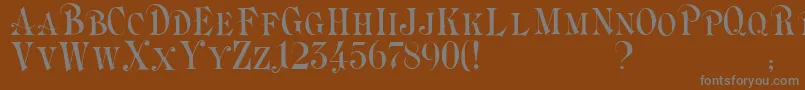 Briolin-fontti – harmaat kirjasimet ruskealla taustalla