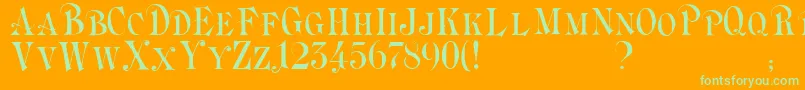 Briolin Font – Green Fonts on Orange Background