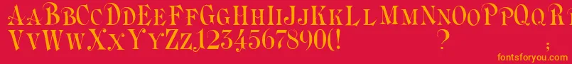 Briolin Font – Orange Fonts on Red Background