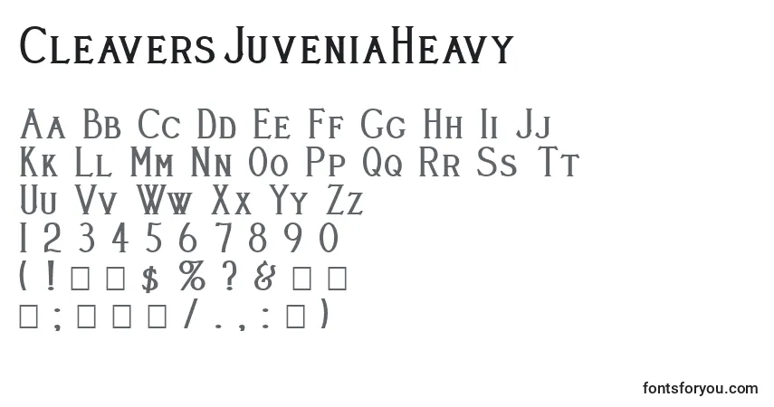 CleaversJuveniaHeavy-fontti – aakkoset, numerot, erikoismerkit