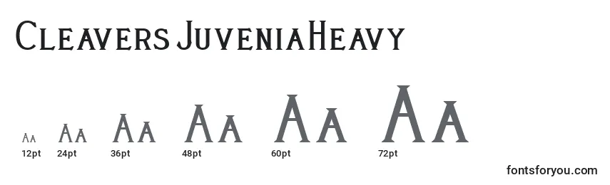 Размеры шрифта CleaversJuveniaHeavy