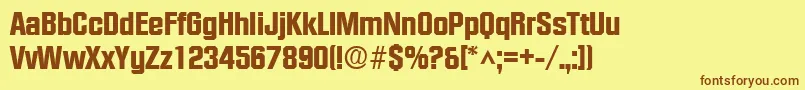 FacetheavyRegular Font – Brown Fonts on Yellow Background