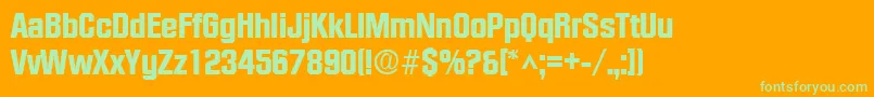 FacetheavyRegular Font – Green Fonts on Orange Background