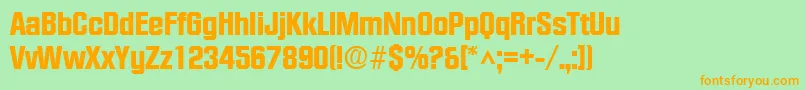 FacetheavyRegular Font – Orange Fonts on Green Background