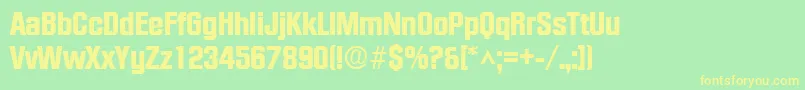 FacetheavyRegular Font – Yellow Fonts on Green Background