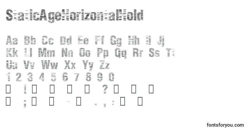 A fonte StaticAgeHorizontalHold – alfabeto, números, caracteres especiais