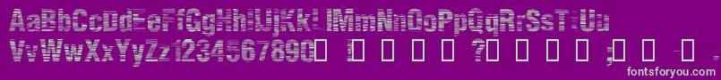 Fonte StaticAgeHorizontalHold – fontes verdes em um fundo violeta