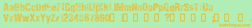 StaticAgeHorizontalHold Font – Orange Fonts on Green Background