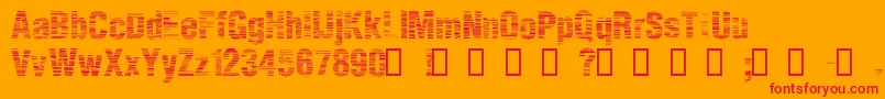 StaticAgeHorizontalHold Font – Red Fonts on Orange Background