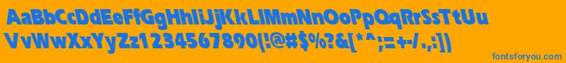 フォントErgoeblackcondbsRegular – オレンジの背景に青い文字