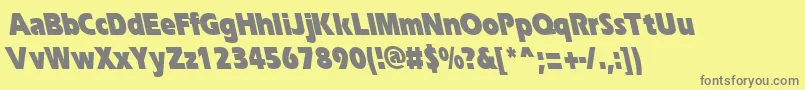 フォントErgoeblackcondbsRegular – 黄色の背景に灰色の文字