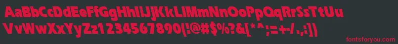 ErgoeblackcondbsRegular Font – Red Fonts on Black Background