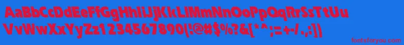 ErgoeblackcondbsRegular Font – Red Fonts on Blue Background