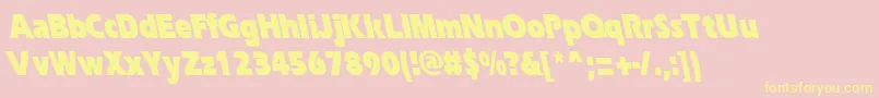 ErgoeblackcondbsRegular Font – Yellow Fonts on Pink Background