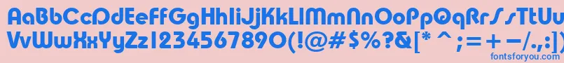 フォントTaurusBold – ピンクの背景に青い文字