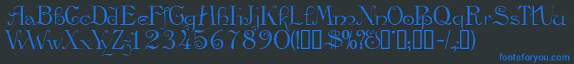 Viatascriptssk Font – Blue Fonts on Black Background