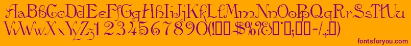 Viatascriptssk Font – Purple Fonts on Orange Background