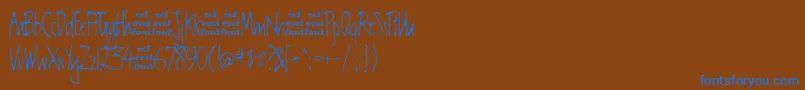 ChesterEval Font – Blue Fonts on Brown Background