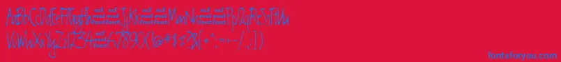ChesterEval Font – Blue Fonts on Red Background
