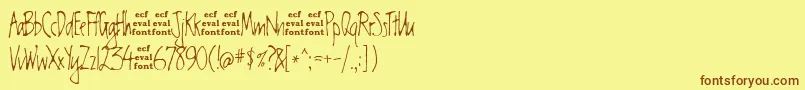 ChesterEval Font – Brown Fonts on Yellow Background