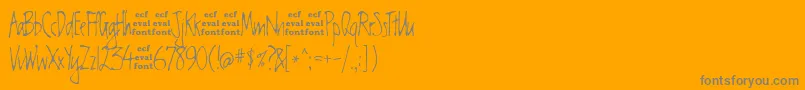 Fonte ChesterEval – fontes cinzas em um fundo laranja