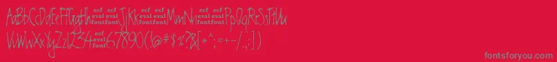ChesterEval-fontti – harmaat kirjasimet punaisella taustalla