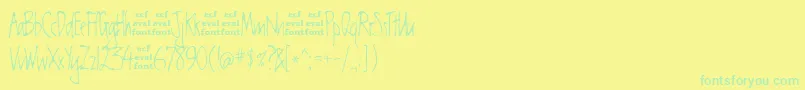 フォントChesterEval – 黄色い背景に緑の文字